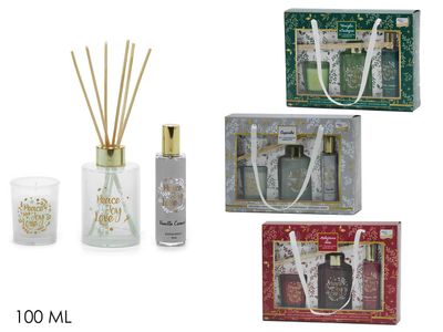 FRAGRANZA AMBIENTE 100ML C/CAND. E DIFF. 3AS FRAGRANZA AMBIENTE 100ML C/CAND. E DIFF. 3AS