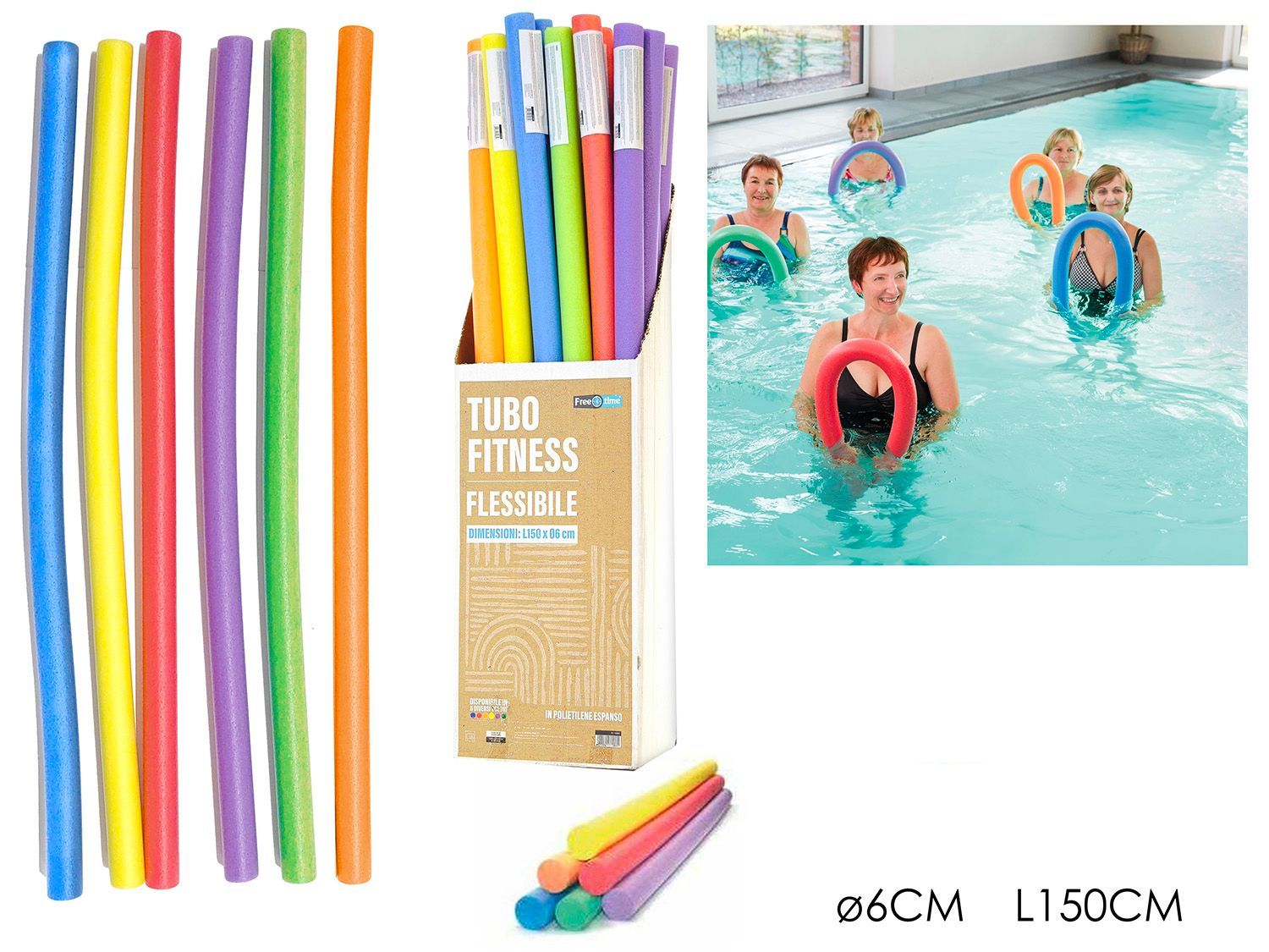 TUBO FITNESS IN PALBOX 150X6CM ASS