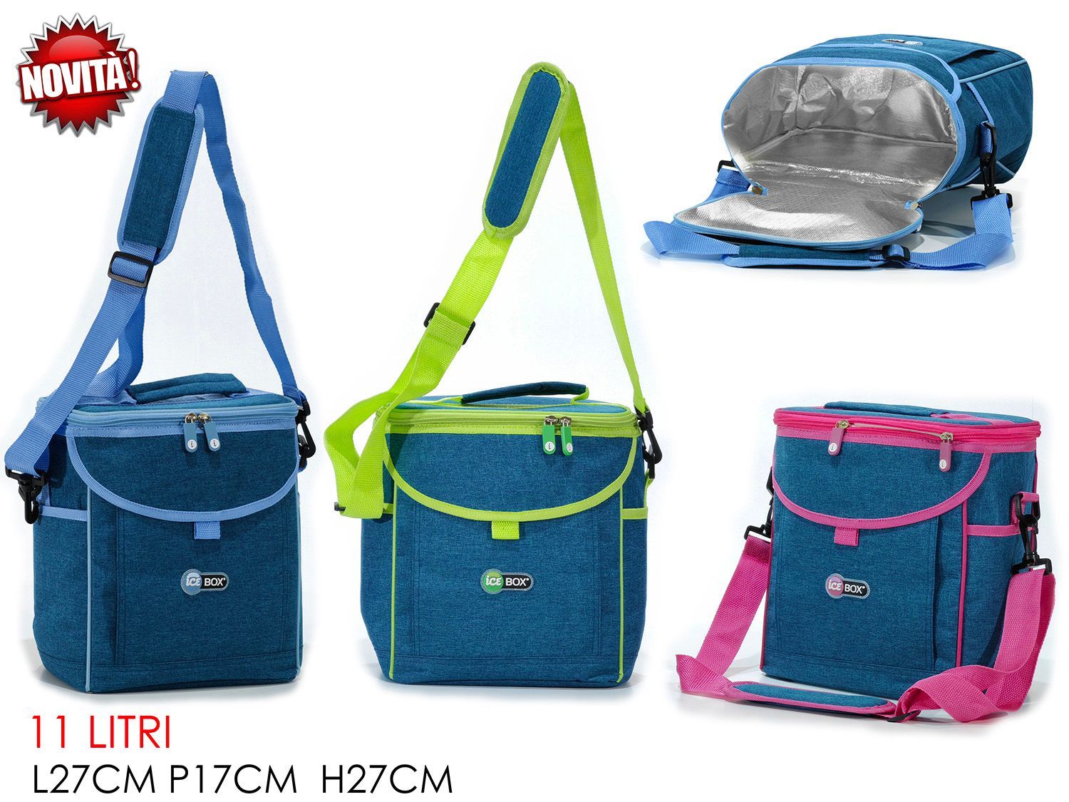 BORSA TERMICA 11LT 25X17X27CM JEANS 3ASS