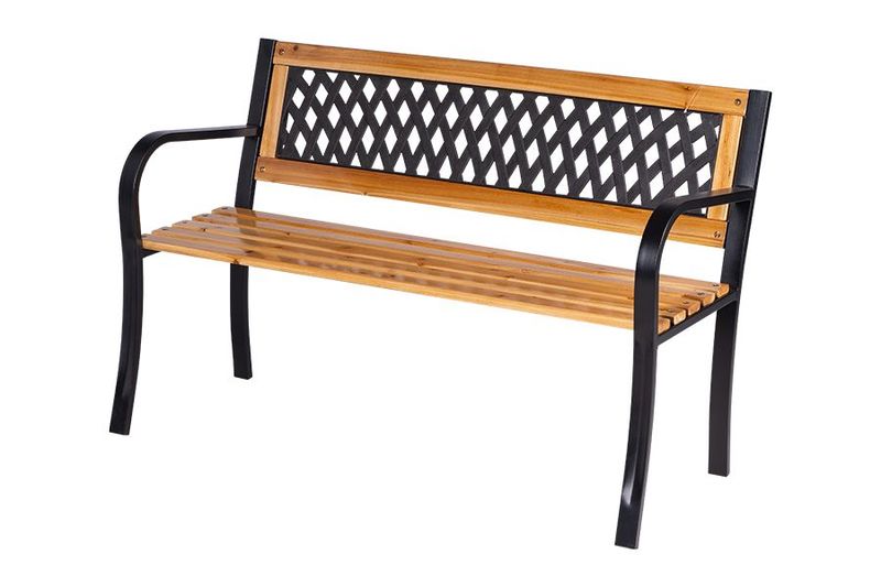 PANCHINA GIARDINO IN FERRO E LEGNO NERO