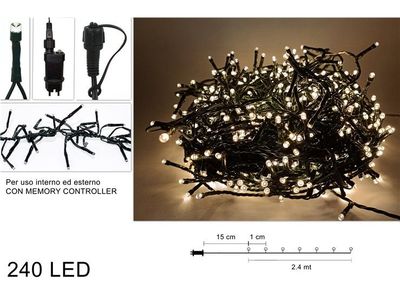 MINILUCCIOLE RAMIFICATE PROLUNGABILI 240 LED - 2.4 MT