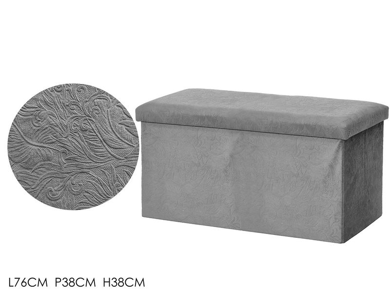 POUF CONT. 38X38X76CM DAMASC. GRIGIO