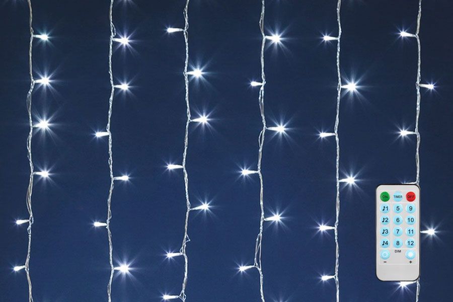 TENDA 480LED 6X1MT 8F.UNZIONI TELECOMANDO BIANCA