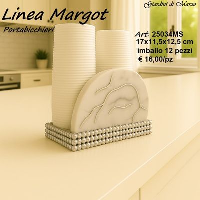 PORTABICCHIERI EFFETTO MARMO SILVER