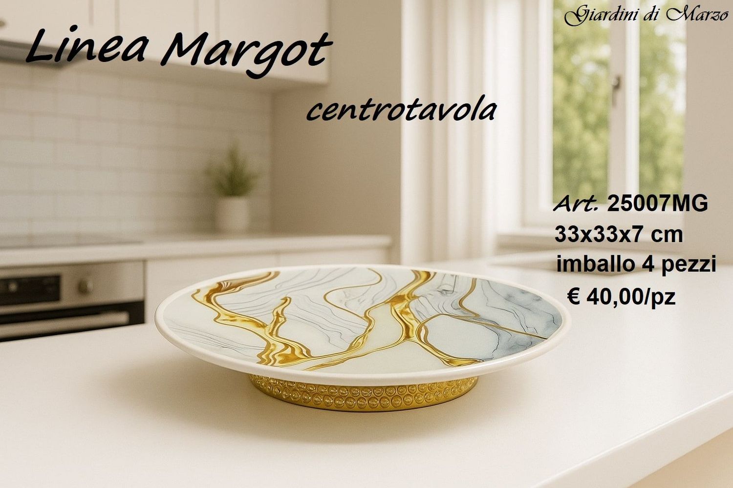 CENTROTAVOLA EFFETTO MARMO GOLD