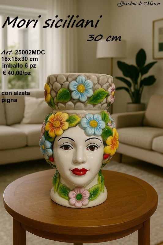 MORO DONNA 30CM COLORATI CON PIGNA