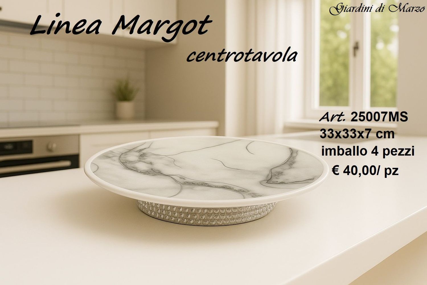 CENTROTAVOLA EFFETTO MARMO SILVER