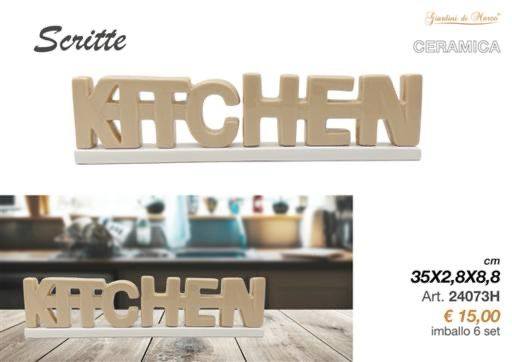 SCRITTA KITCHEN CERAMICA TORTORA/BIANCO