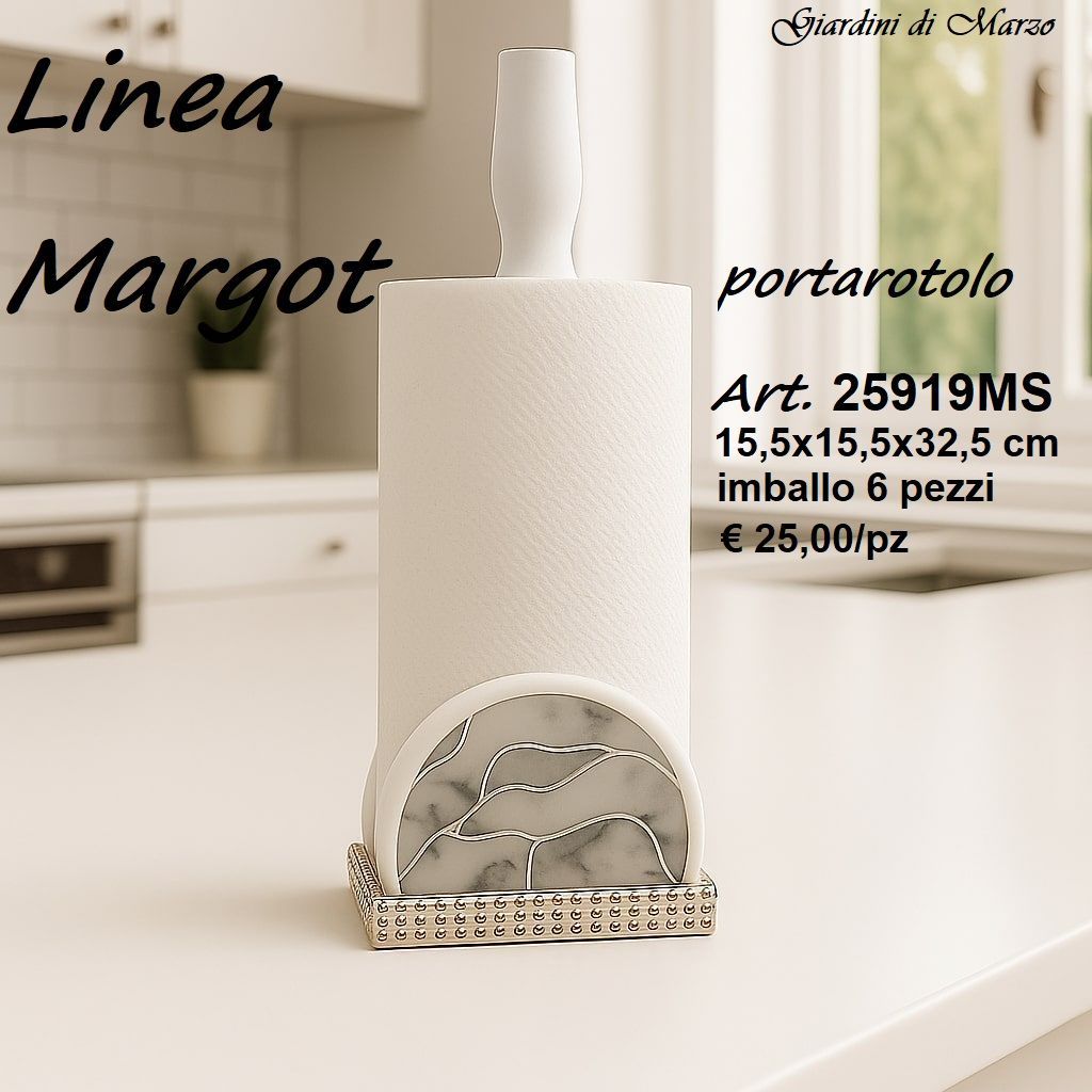 PORTAROTOLO EFFETTO MARMO SILVER