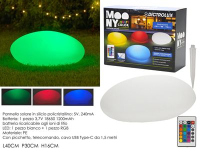 LAMPADA PIETRA SOLARE 40X30X16CM C/TEL.