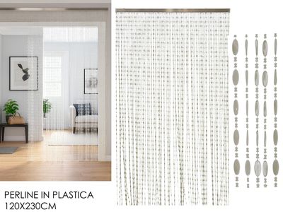 TENDA PERLINE 120X230CM GHIACCIO/BIANCO
