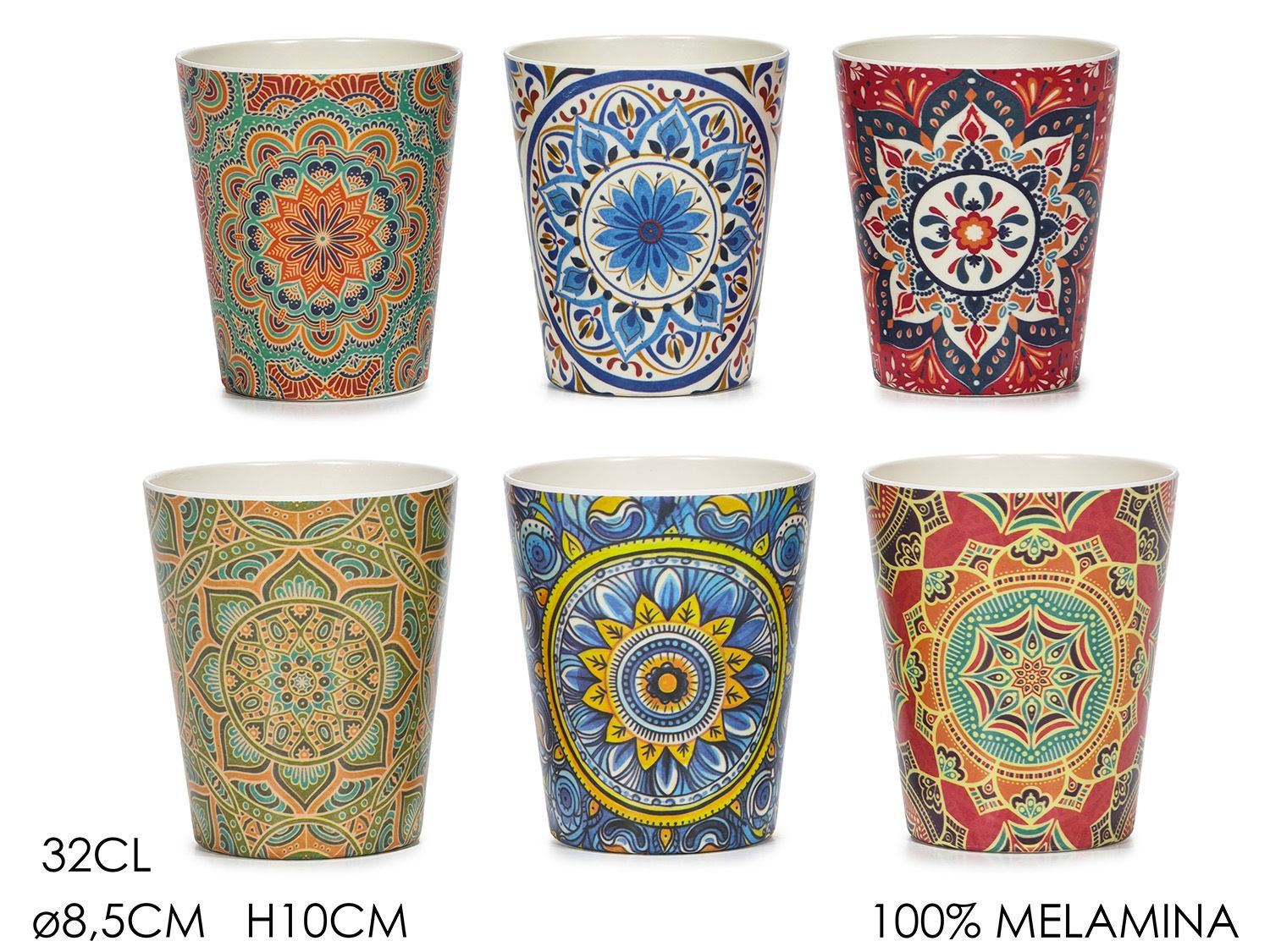 BICCHIERE DEC. MANDALA 32CL 4 ASS