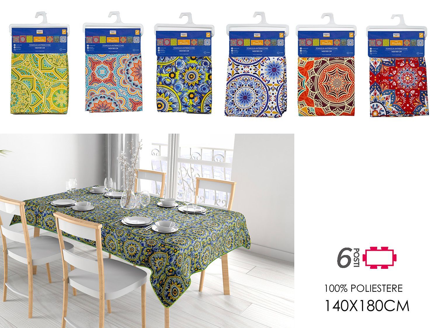 TOVAGLIA ANTIM.LINEA MANDALA 140X180 6AS