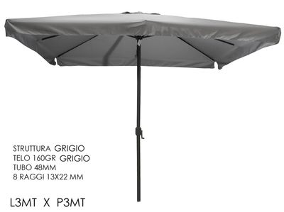 OMBRELLONE 3x3 C/CAR. TESSUTO GRIGIO OMBRELLONE 3x3 C/CAR. TESSUTO GRIGIO
