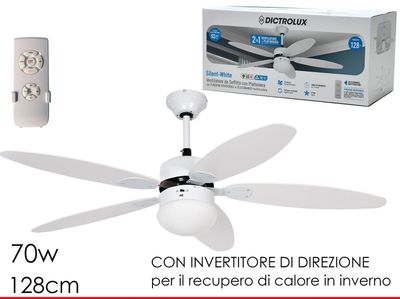 VENTILATORE SILENT WHITE 5PALE 128CM VENTILATORE SILENT WHITE 5PALE 128CM