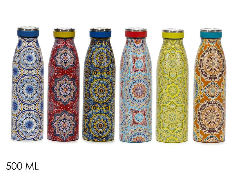 BOTTIGLIA TERMICA 500ML ACCIAIO MANDALA