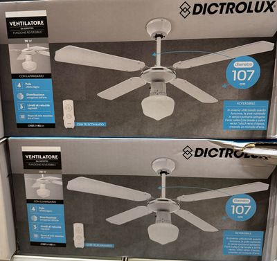 VENTILATORE BIANCO 4 PALE 107CM 70W 3VEL. C/TE VENTILATORE BIANCO 4 PALE 107CM 70W 3VEL. C/TE