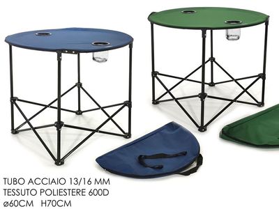 TAVOLO CAMPEGGIO 60CM C/PORTALATTINE 2AS