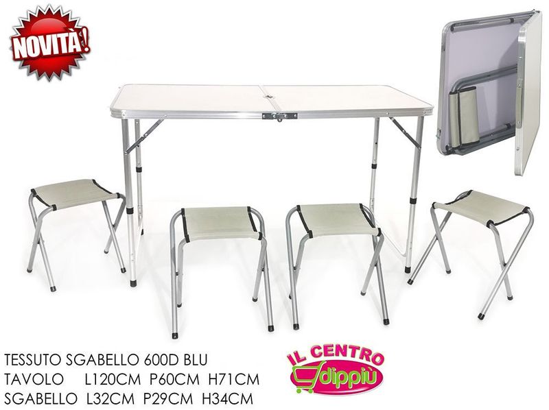 TAVOLO CAMPEGGIO C/4 SGABELLI
