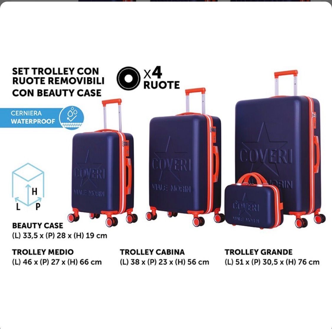 TROLLEY MEDIUM COVERI BLU
