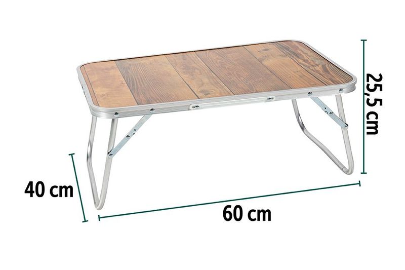 TAVOLINO PIEGHEVOLE ALU/MDF 13MM 60X40X25,5CM