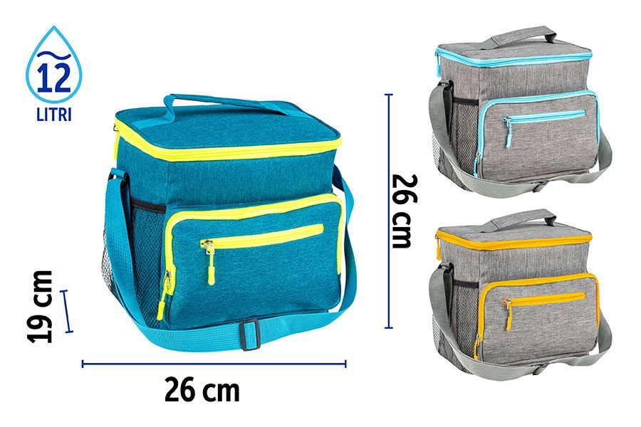 BORSA FRIGO 26X19X26CM 12L 5MM 3ASS BORSA FRIGO 26X19X26CM 12L 5MM 3ASS