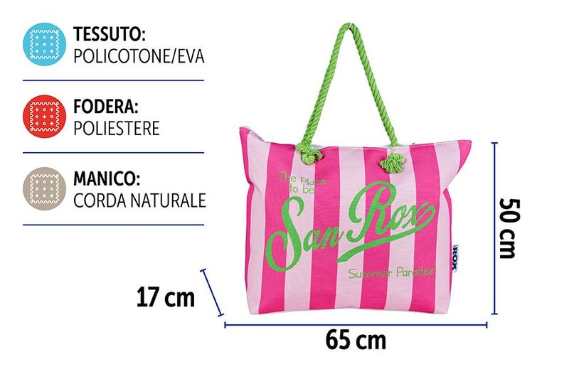 BORSA MARE CORDATA 65X50X17CM ROX D3