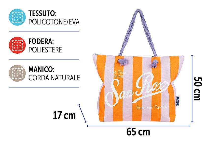 BORSA MARE CORDATA 65X50X17CM ROX D1