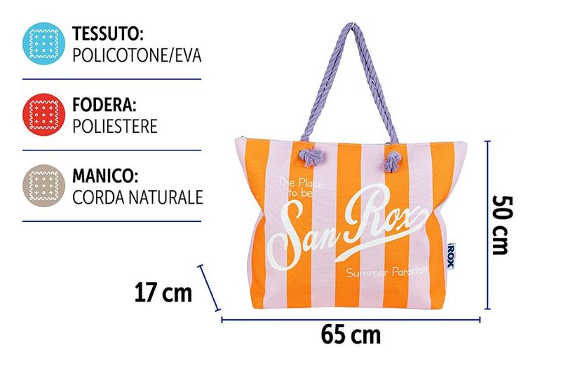 BORSA MARE CORDATA 65X50X17CM ROX D1