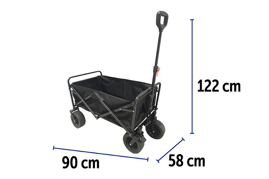 CARRELLO PIEGHEVOLE 122X90X58CM NERO CARRELLO PIEGHEVOLE 122X90X58CM NERO
