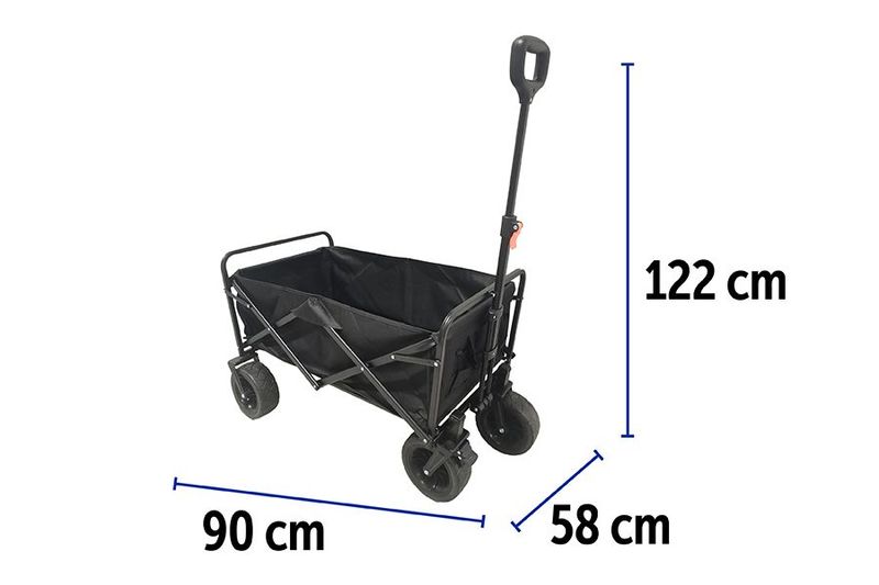 CARRELLO PIEGHEVOLE 122X90X58CM NERO