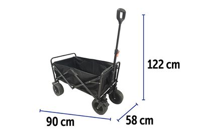 CARRELLO PIEGHEVOLE 122X90X58CM NERO