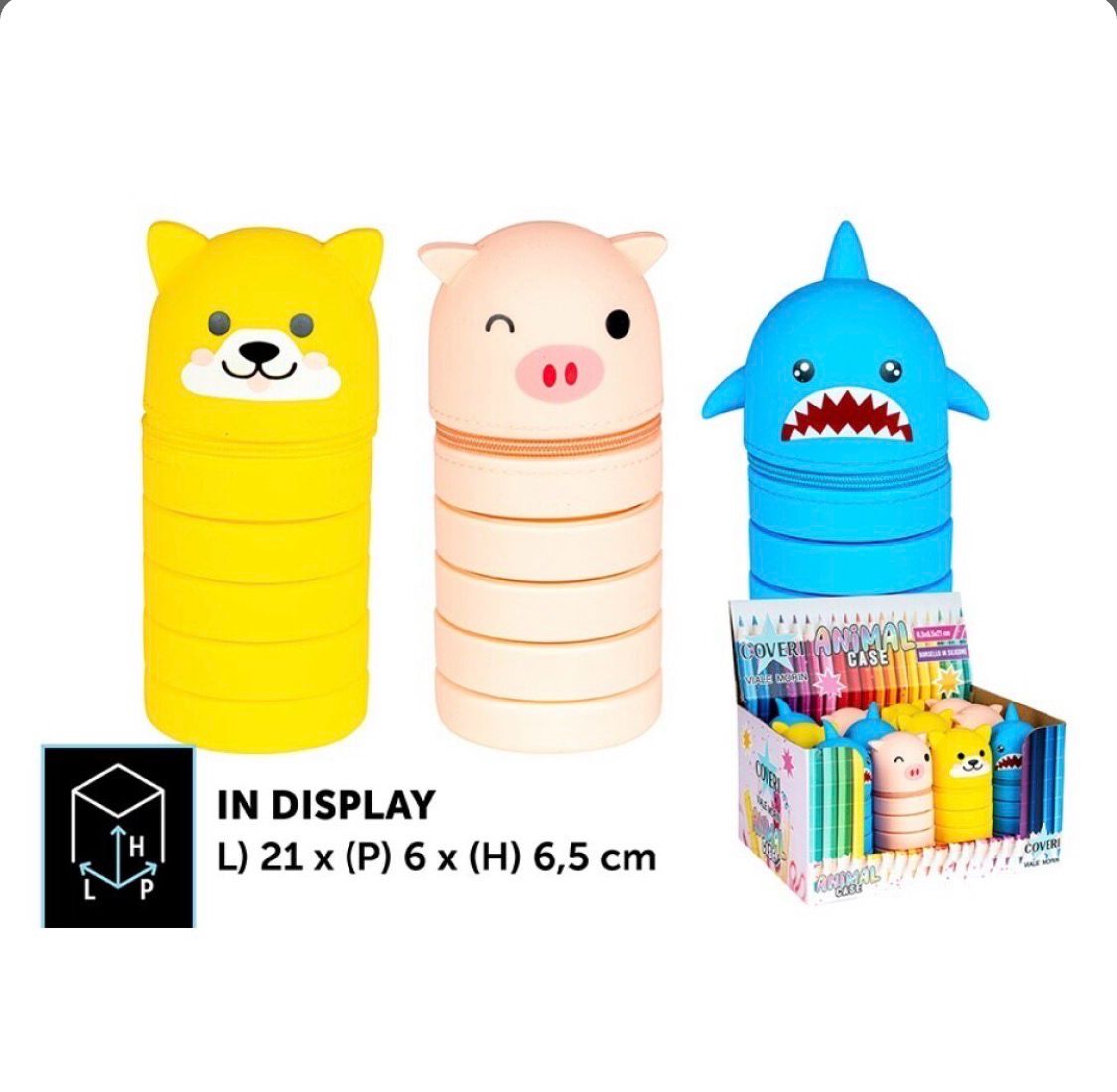 P.PENNE SILICONE 6X6,5X21CM M.05 3ASS IN DIS