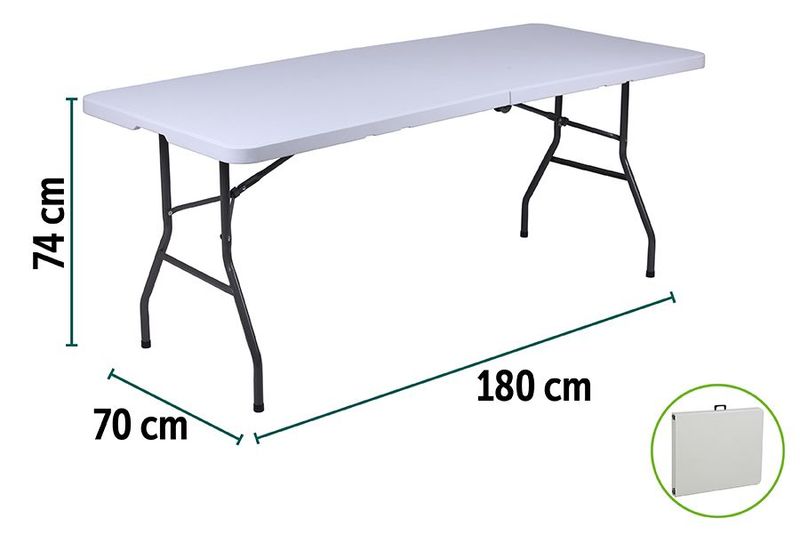 TAVOLO PICNIC PIEGH. 180X70X74 HDPE BIANCO