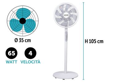 VENTILATORE 8PALE 65W 35X105CM 4VEL.BIANCO VENTILATORE 8PALE 65W 35X105CM 4VEL.BIANCO