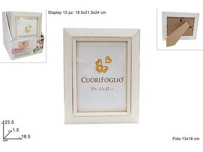 CORNICE PER FOTO 13X18 EFF. MARMORIZZATO BIANCO IN CORNICE PER FOTO 13X18 EFF. MARMORIZZATO BIANCO IN