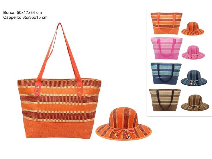 BORSA MARE IN PAGLIA FANTASIA FASCE 4CO BORSA MARE IN PAGLIA FANTASIA FASCE 4CO