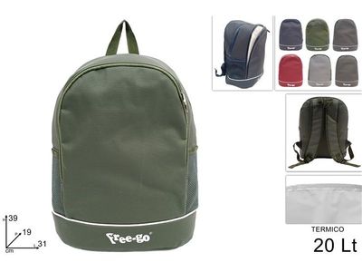 ZAINO TERMICO 20LITRI CON TASCA RETE IN TESSUTO TE