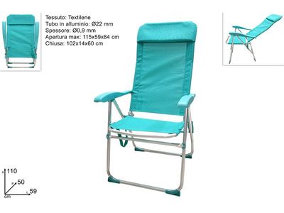 SEDIA SDRAIO ALLUMINIO TEXTILENE TUBO 22MM C CUSC