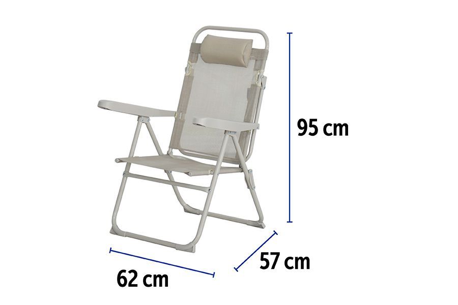 SEDIA RECLIN. ALL/TXT 61,5X57X96,5 SABBIA