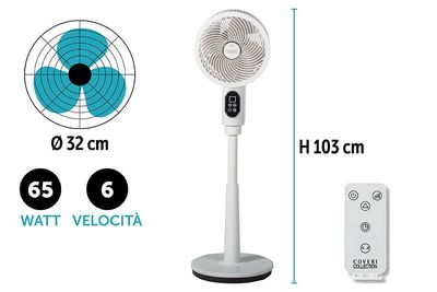 VENTILATORE 65W 6VEL+TIM+TEL 32X103CM BIANCO VENTILATORE 65W 6VEL+TIM+TEL 32X103CM BIANCO