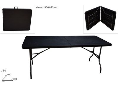 TAVOLO RICHIUDIBILE NERO 180X70X74 TAVOLO RICHIUDIBILE NERO 180X70X74