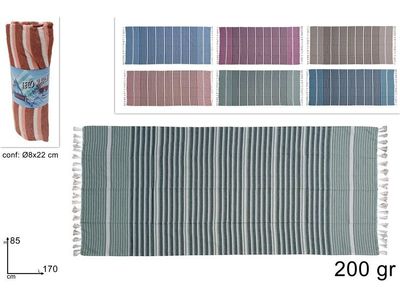 TELO MARE COTONE 85X170CM COL ASS RIGHE