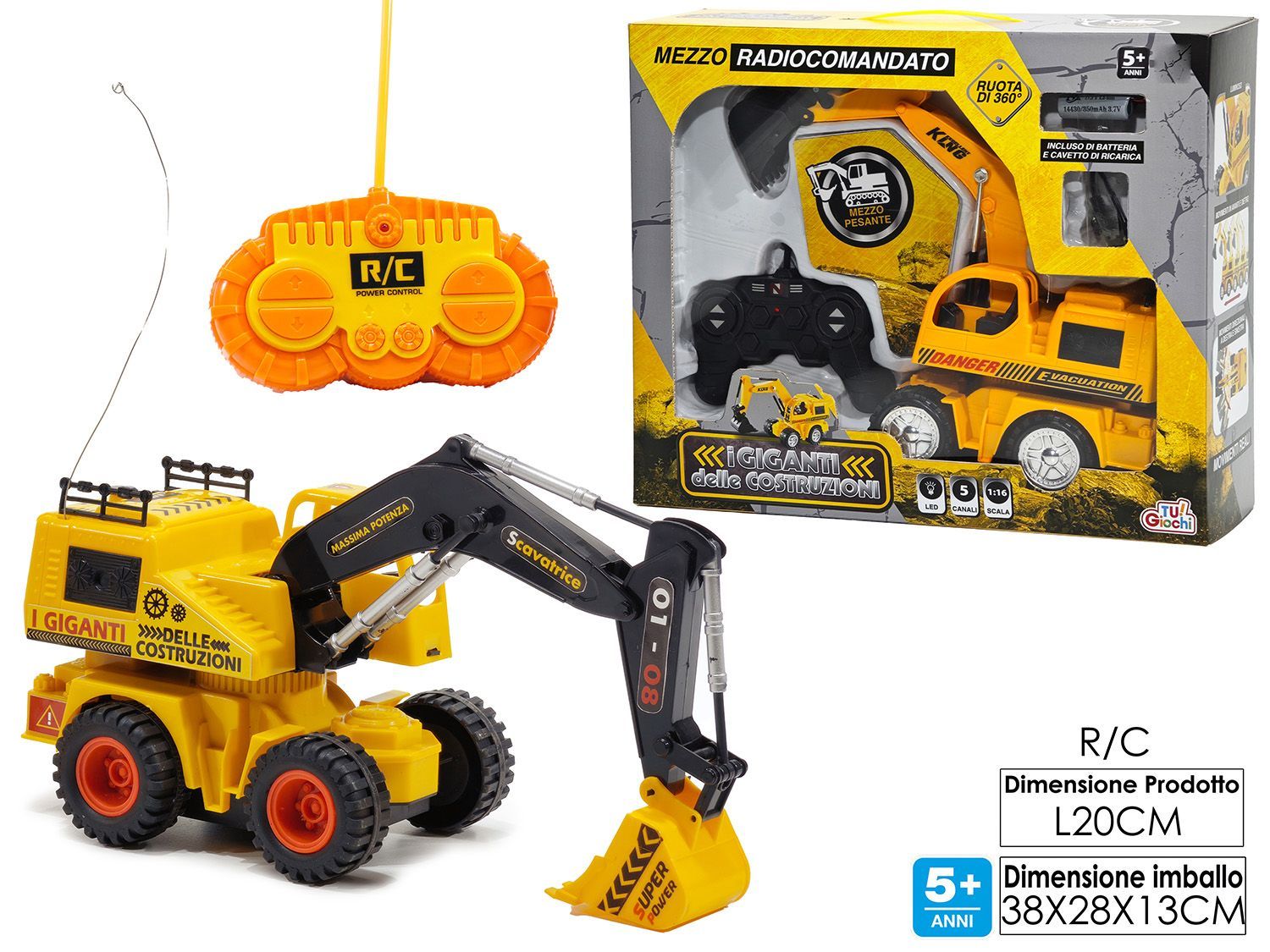 COSTRUZIONI-ESCAVATORE R/C 5 FUNZIONI COSTRUZIONI-ESCAVATORE R/C 5 FUNZIONI