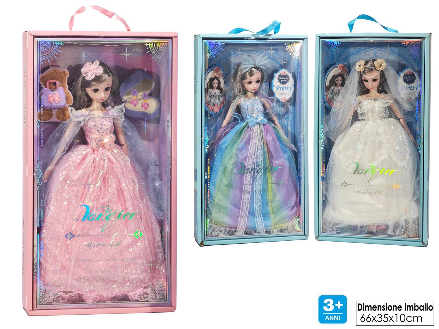 BAMBOLA PRINCIPESSA H65CM 3ASS.
