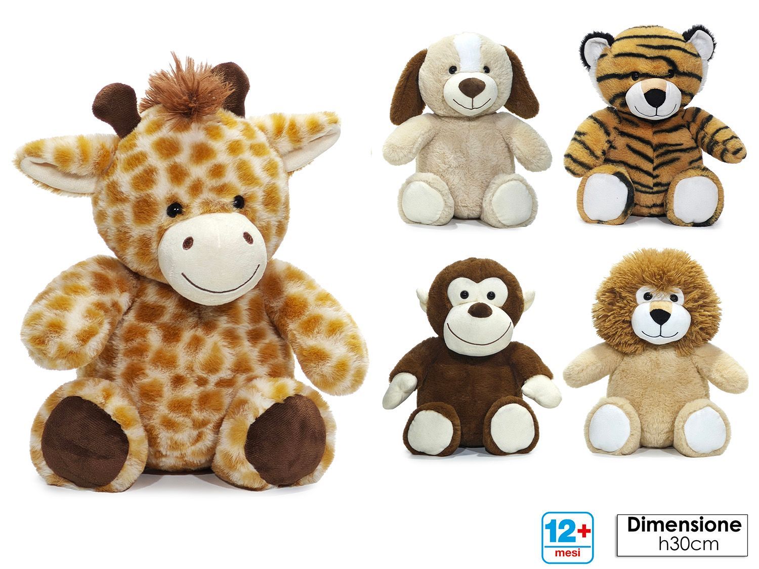 PELUCHE ANIMALETTO SEDUTO H30CM 5ASS