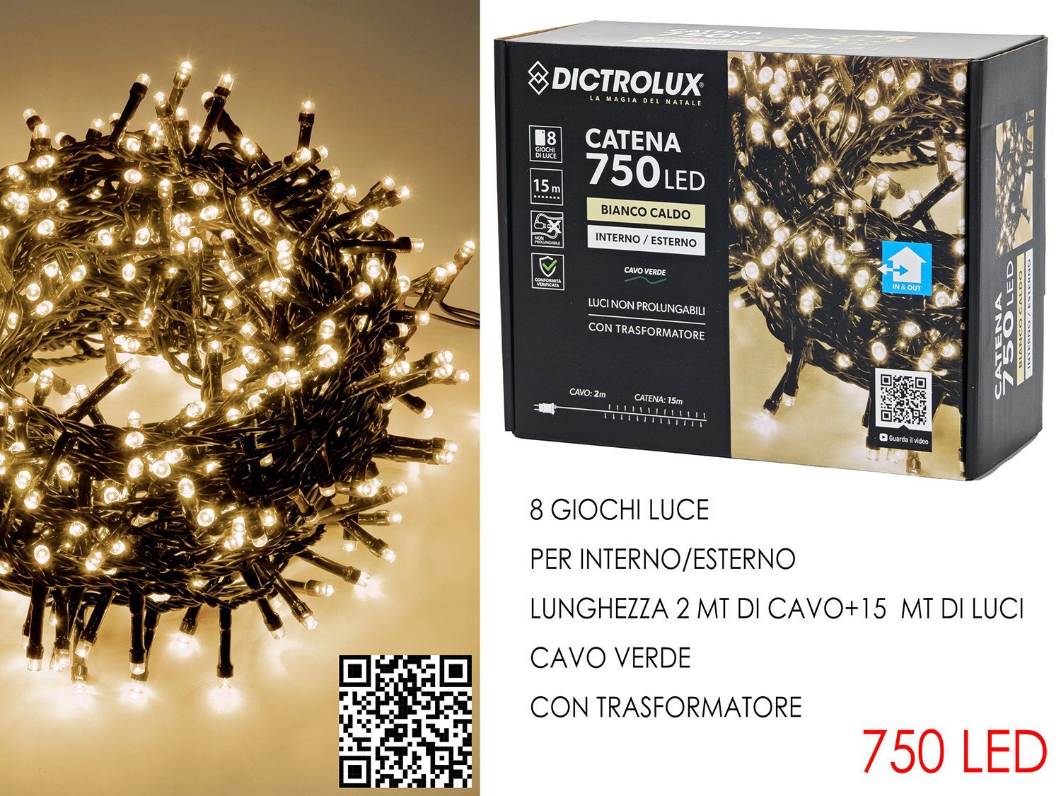 LUCI 750 LED BIANCO CALDO LUCI 750 LED BIANCO CALDO