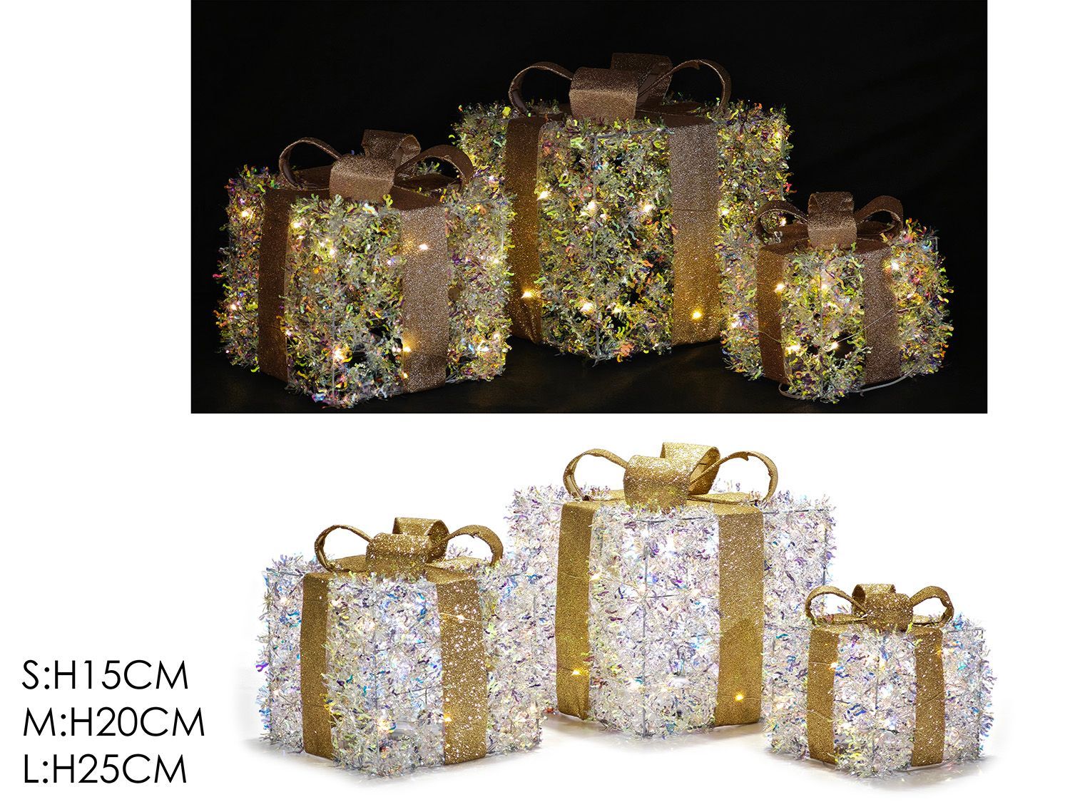 SET 3 PACCHI REGALO C/LED SET 3 PACCHI REGALO C/LED