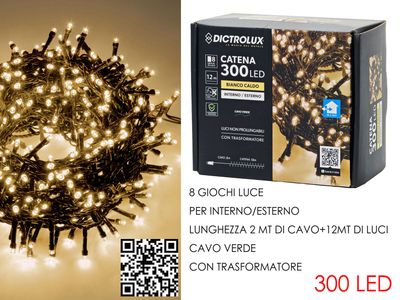 LUCI 300 LED BIANCO CALDO X EST. PROG.