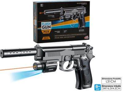 PISTOLA M19 FLASH GUN C/LASER/LU. SILENZ